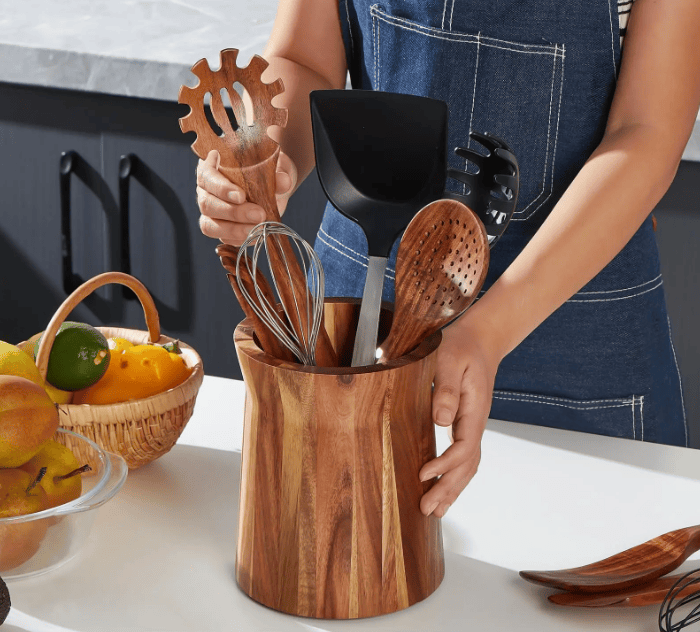 360° Wooden Utensil Caddy