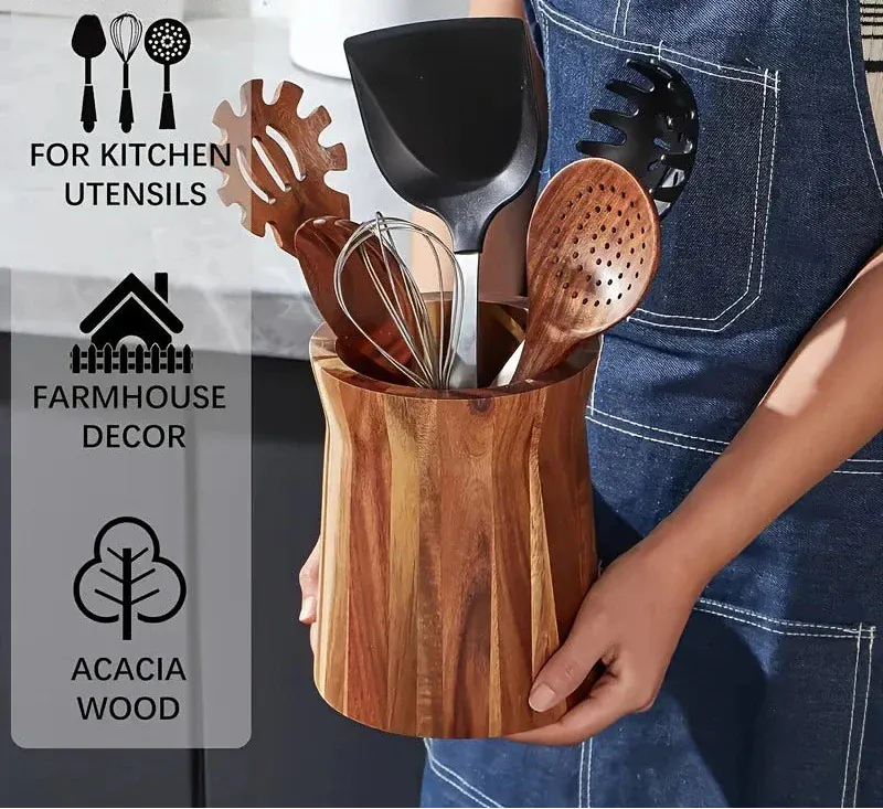 360° Wooden Utensil Caddy