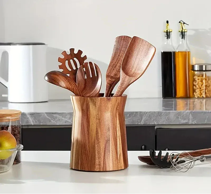 360° Wooden Utensil Caddy