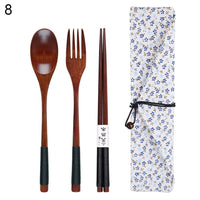Black Handle Chopsticks Set (White Floral)